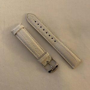 MICHELE Watch Band - 18mm White Alligator Leather